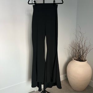 Black High Waist Flare Leg Pants